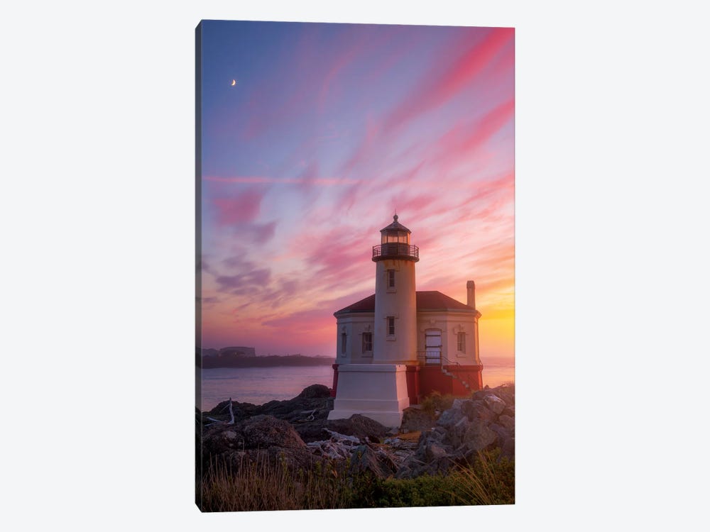 Lighthouse Moon by Darren White Photography 1-piece Canvas Artwork