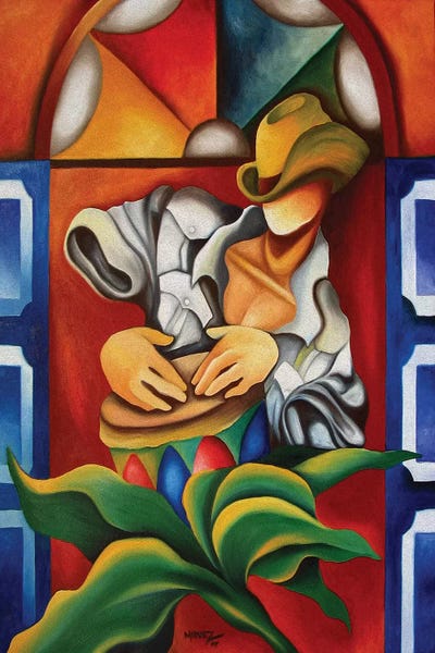 Latin Décor: Drum And Stainglass by Dixie Miguez