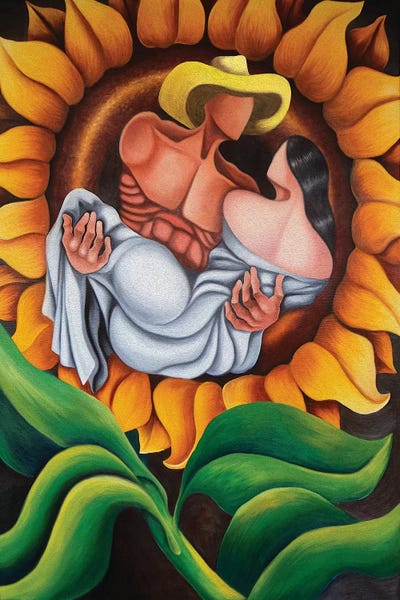 Lovers In Sunflower by Dixie Miguez canvas print