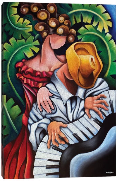 Piano Guajiro Canvas Art Print - Art by Hispanic & Latin American Artists