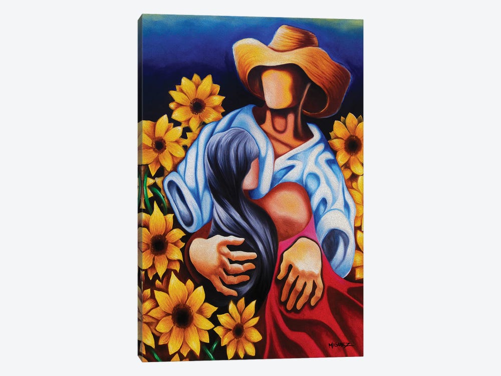 Romance With In Sunflowers by Dixie Miguez 1-piece Canvas Wall Art