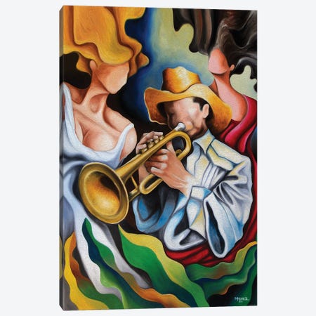 The Trumpet's Muses Canvas Print #DXM44} by Dixie Miguez Art Print