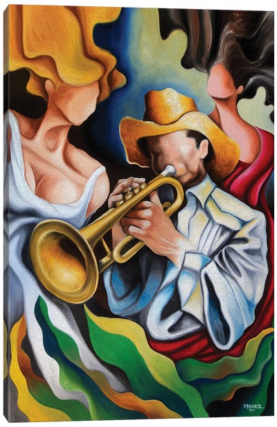 The Trumpet's Muses Canvas Art Print - Trumpet Art