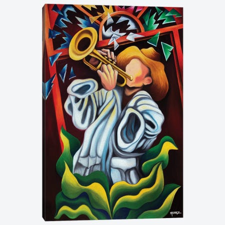 Trumpet On Plants Canvas Print #DXM48} by Dixie Miguez Canvas Artwork