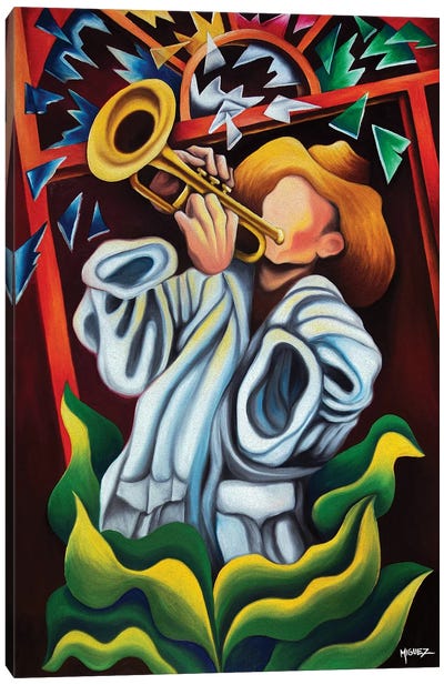 Trumpet On Plants Canvas Art Print - Dixie Miguez