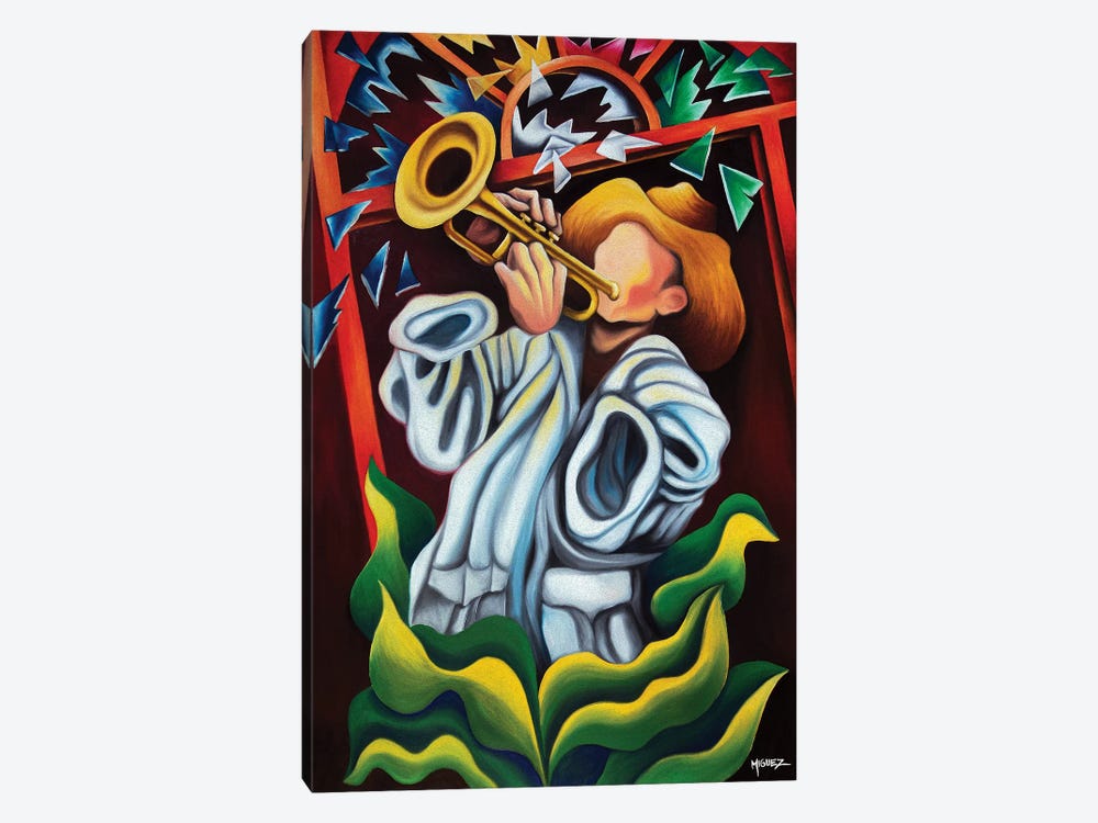 Trumpet On Plants by Dixie Miguez 1-piece Art Print