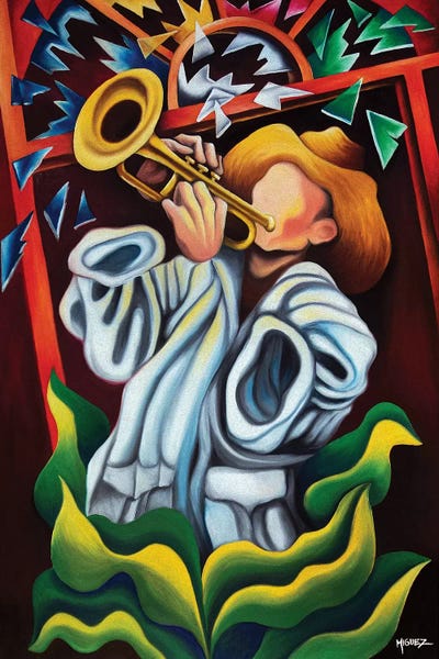 Latin Décor: Trumpet On Plants by Dixie Miguez