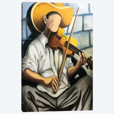 Violin Player Canvas Print #DXM49} by Dixie Miguez Canvas Art