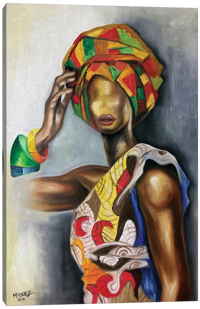 African Cuban Female Canvas Art Print - African Heritage Art