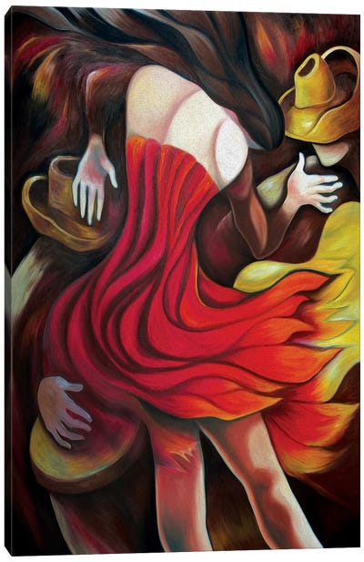 Rumba Of Fire Canvas Art Print - Red Passion