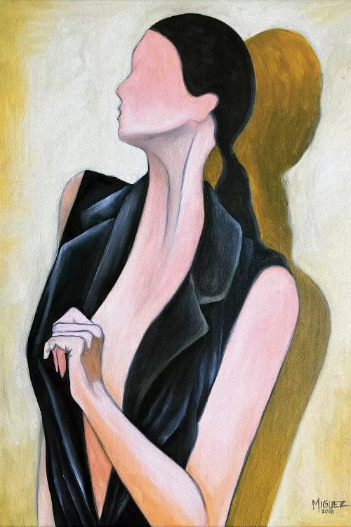 Study Of Female With Black Vest