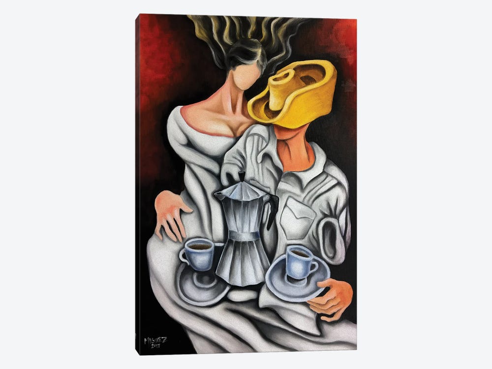 Coffee And Coffeemaker by Dixie Miguez 1-piece Canvas Print