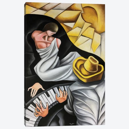 The Muse Of The Pianist Canvas Print #DXM60} by Dixie Miguez Canvas Art