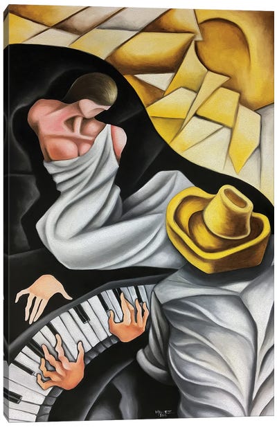 The Muse Of The Pianist Canvas Art Print - Dixie Miguez