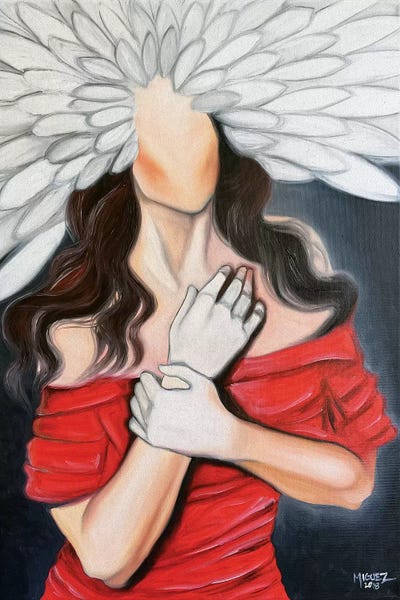 White Flower Lady by Dixie Miguez canvas print