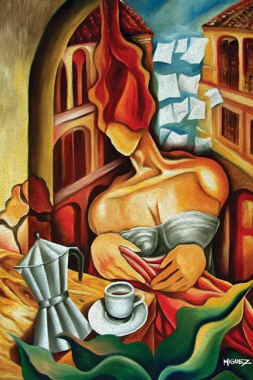 Coffee At The Balcony by Dixie Miguez wall art