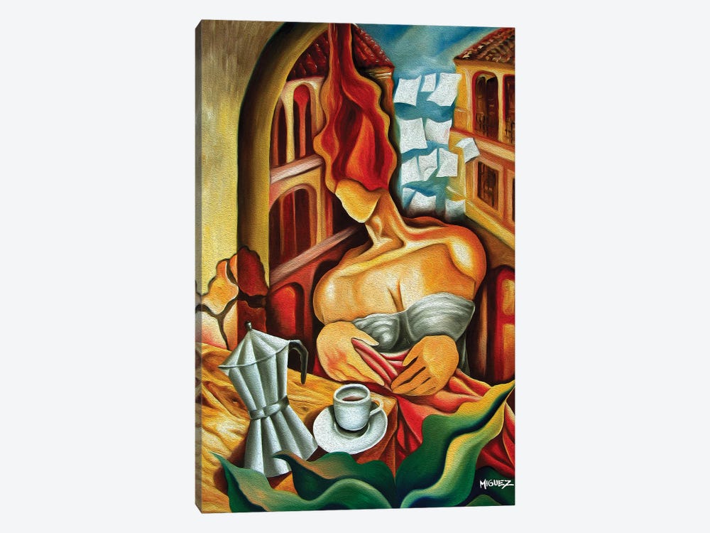 Coffee At The Balcony by Dixie Miguez 1-piece Canvas Art