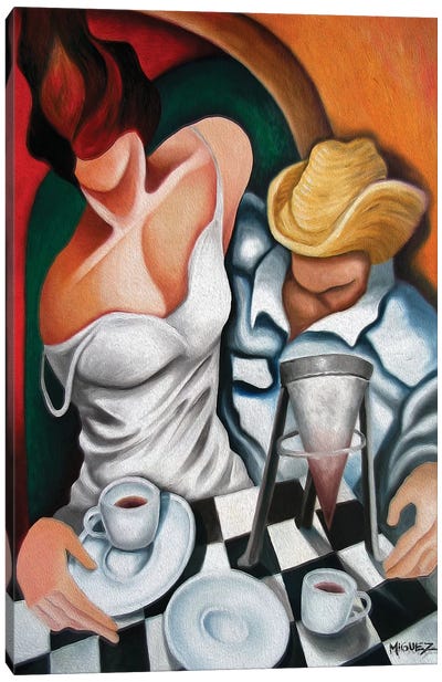Coffee For Two Canvas Art Print - Artists Like Picasso