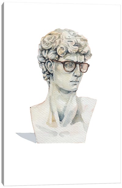 David's Look Canvas Art Print - The Statue of David Reimagined