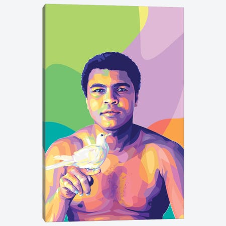 Muhammad Ali and The Dove Canvas Print #DYB104} by Dayat Banggai Canvas Art Print