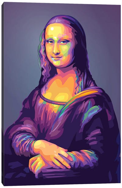 Re-creation of Monalisa Colorful Version Canvas Art Print - Mona Lisa Reimagined