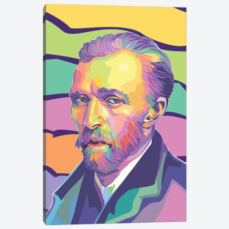Vincent van Gogh Colorful Portrait Canvas Print #DYB120} by Dayat Banggai Canvas Artwork