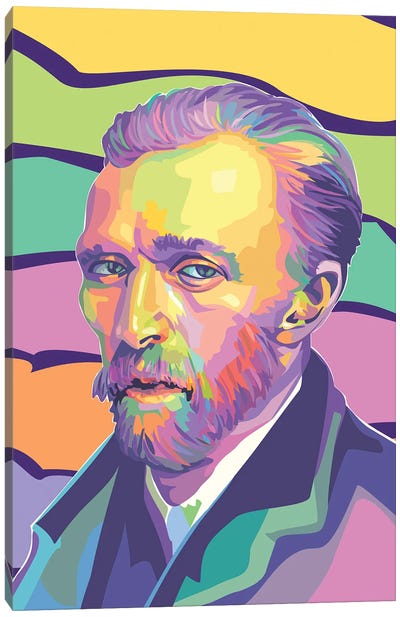 Vincent van Gogh Colorful Portrait Canvas Art Print - Van Gogh Portraits Collection