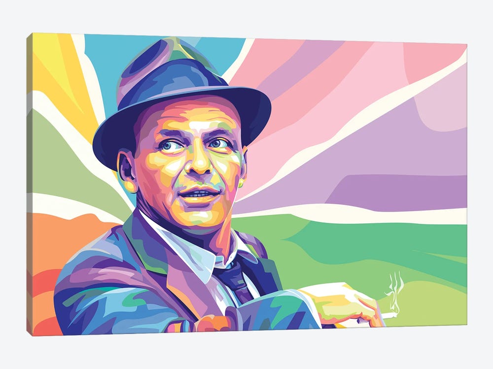 Frank Sinatra Colorful Portrait by Dayat Banggai 1-piece Canvas Art