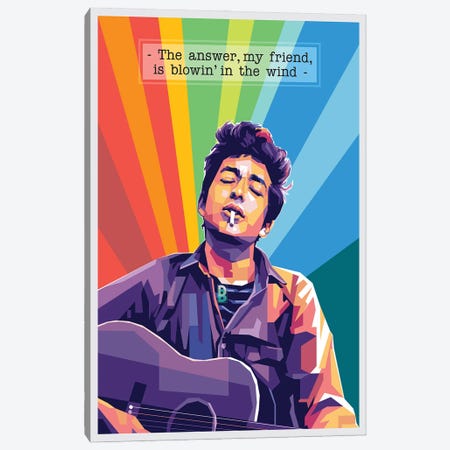 Bob Dylan Quote Canvas Print #DYB12} by Dayat Banggai Art Print