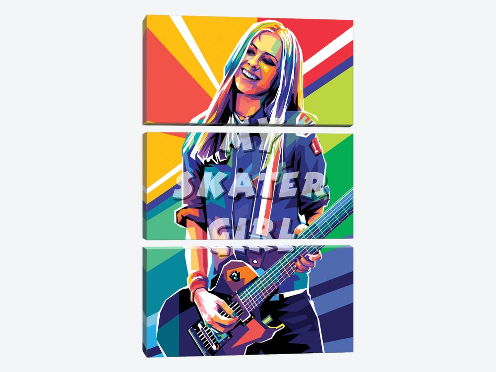 Avril Lavigne My Skater Girl by Dayat Banggai 3-piece Canvas Print