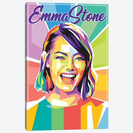 Emma Stone Canvas Print #DYB142} by Dayat Banggai Canvas Wall Art