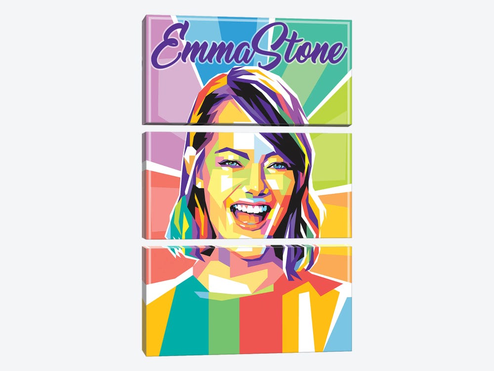 Emma Stone by Dayat Banggai 3-piece Canvas Artwork