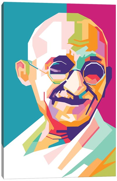 Mahatma Gandhi Canvas Art Print - Glasses & Eyewear Art