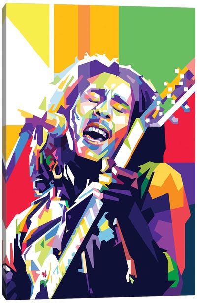 Bob Marley II Canvas Art Print - Musician Art
