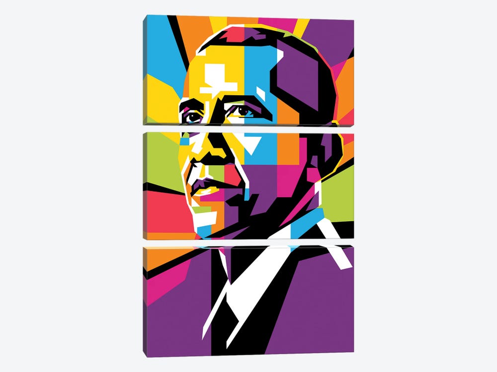 Barack Obama II by Dayat Banggai 3-piece Canvas Art