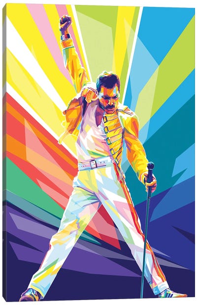 Yeah Freddie..!! Canvas Art Print - Large Colorful Accents