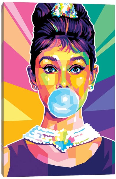 Audrey Hepburn Canvas Art Print - Dayat Banggai