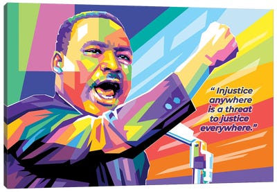 Martin Luther King JR with Qoute Canvas Art Print - Human & Civil Rights Art