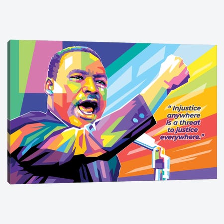 Martin Luther King JR with Qoute Canvas Print #DYB198} by Dayat Banggai Canvas Print