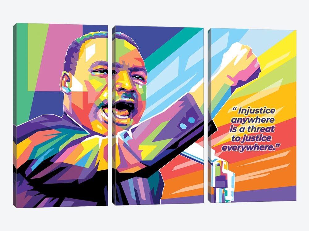 Martin Luther King JR with Qoute by Dayat Banggai 3-piece Canvas Print