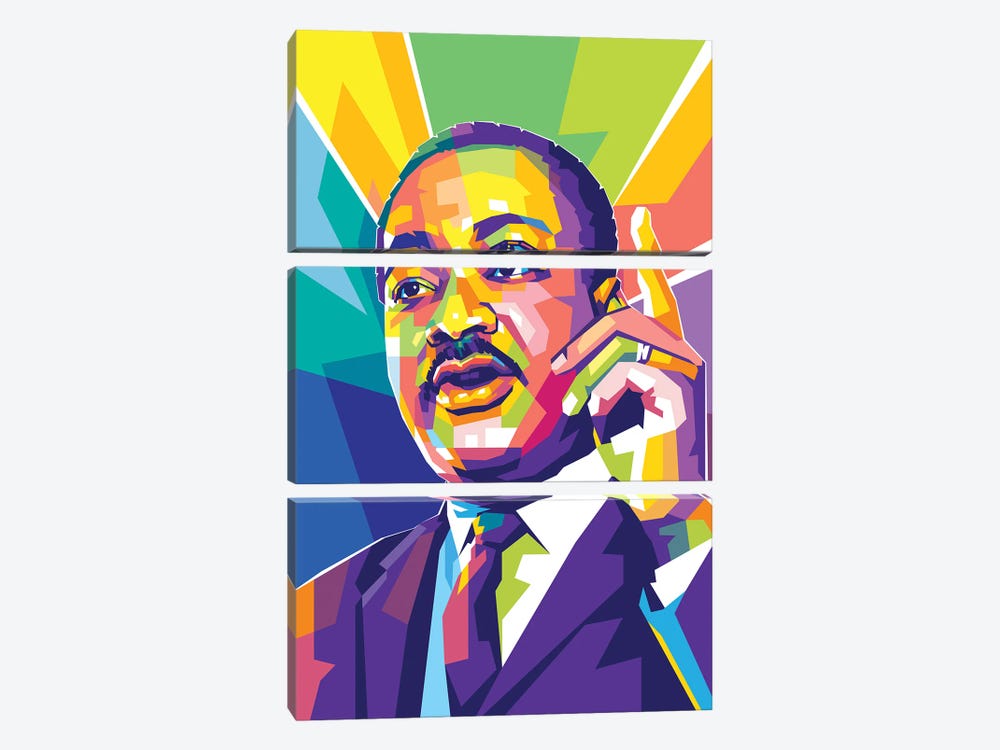 Martin Luther King JR II by Dayat Banggai 3-piece Canvas Artwork