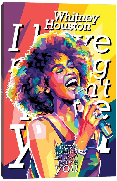 Whitney Houston I Have Nothing Canvas Art Print - Microphone Art