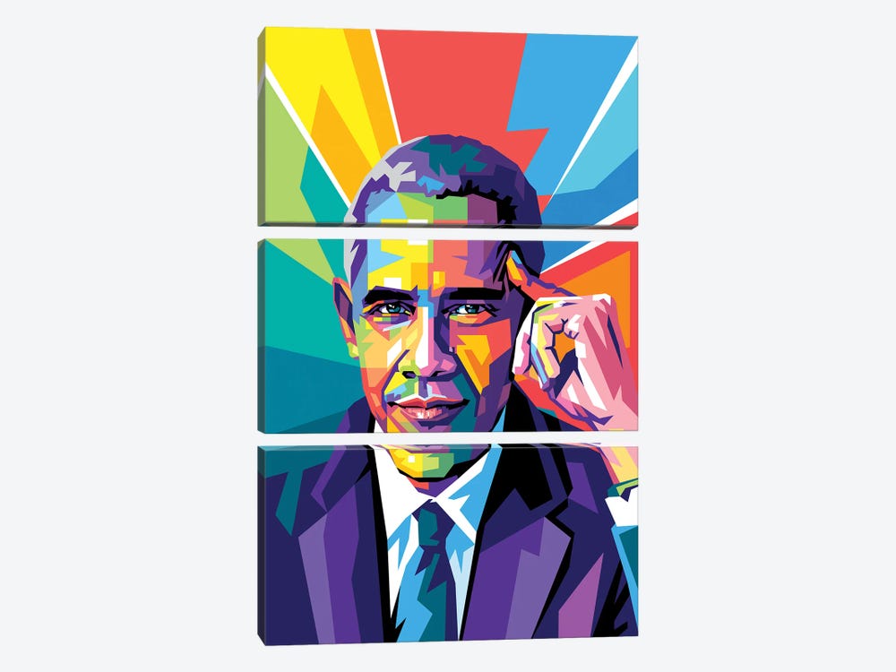 Obama Was Thinking by Dayat Banggai 3-piece Art Print