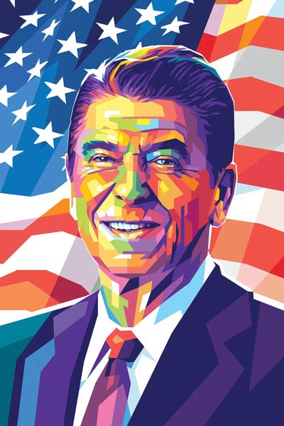 Ronald Reagan Portrait Canvas Wall Art | iCanvas