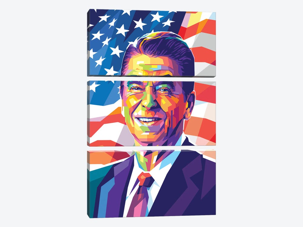 Ronald Reagan by Dayat Banggai 3-piece Canvas Artwork