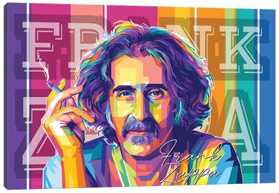 Frank Zappa Canvas Art Print - Smoking Art