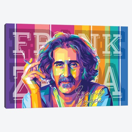 Frank Zappa Canvas Print #DYB207} by Dayat Banggai Canvas Art
