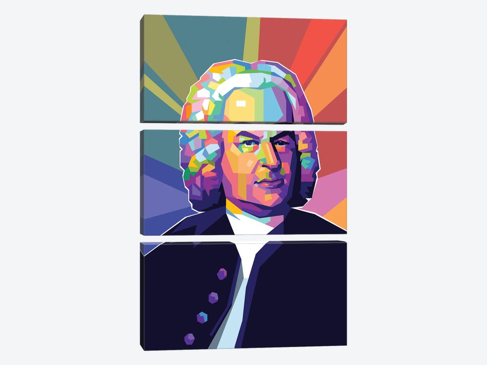 Johann Sebastian Bach by Dayat Banggai 3-piece Canvas Artwork