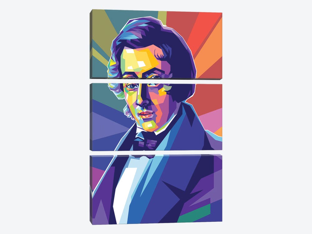 Frédéric Chopin by Dayat Banggai 3-piece Canvas Wall Art