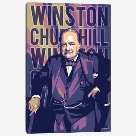 Winston Churchill Canvas Print #DYB229} by Dayat Banggai Canvas Print